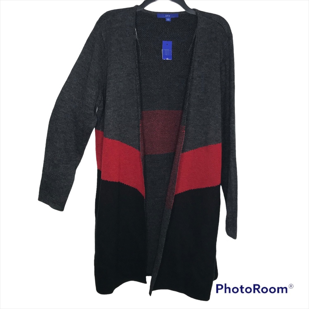 Apt. 9 Long Sleeve Stripe Duster Sweater